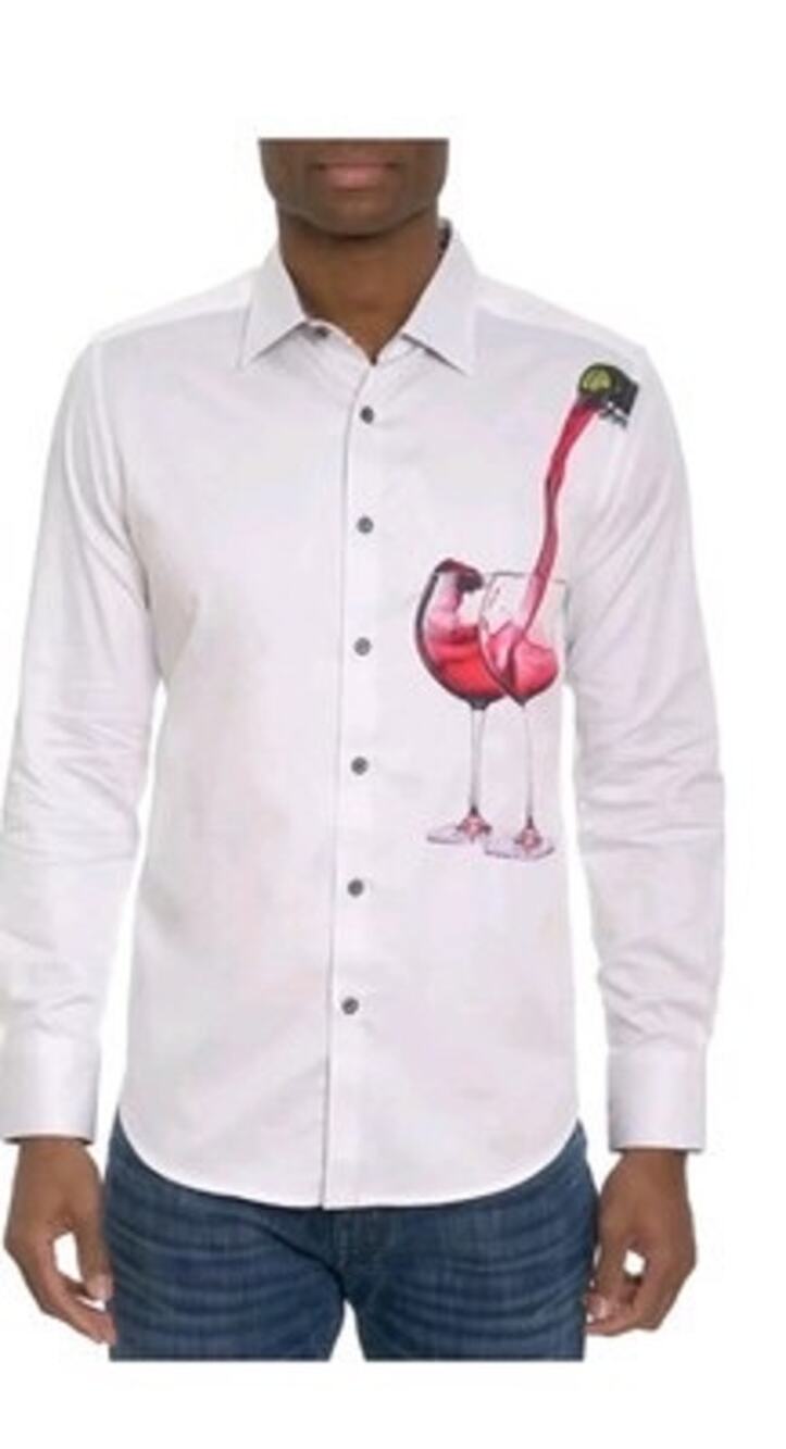 Robert Graham Men's Date Night Wine Classic Fit Shirt White Size M NWT